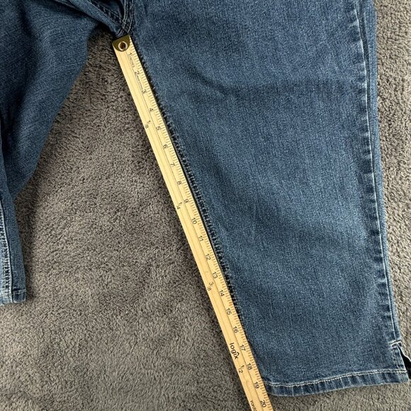 COS Jeans Denim Women Blue Size 16 Ramie Blend Floral Capri Crop ACTL 35x19.5 - Picture 6 of 15